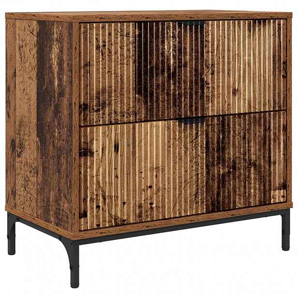 vidaXL Noční stolek Staré dřevo 63,5 x 36 x 61 cm Kompozitní dřevo