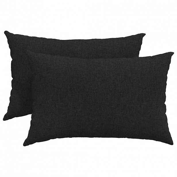 vidaXL Pohovkové polštáře 2 ks textil Černá 60 x 40 cm