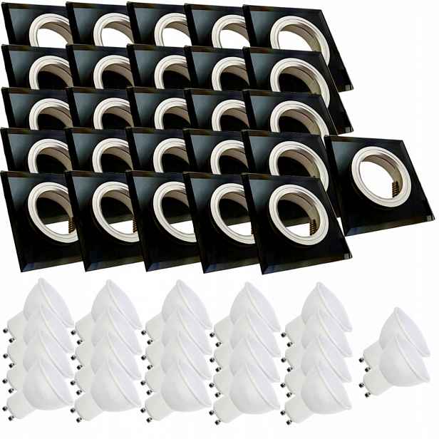 26 x Skleněná Stropní Lampa Zapuštěná Do Stropu Křišťál 7W Led Žárovky