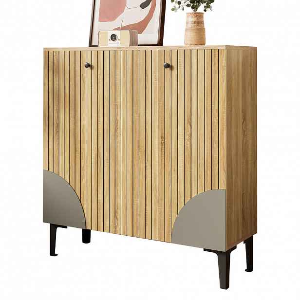 FLIEKS BOTNÍK 90x32x94cm Dřevěný Vzhled 3 Dvířka