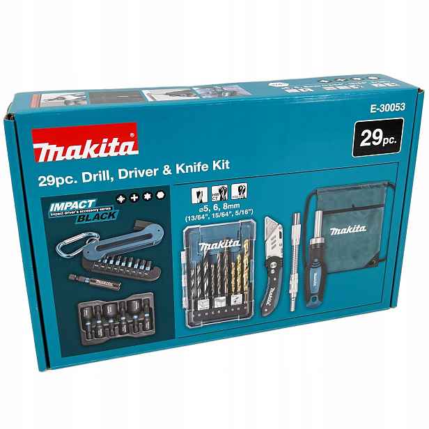 Makita E-30053 Sada příslušenství pro příklepové bity a nástavce 29 ks.