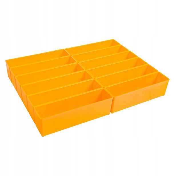 Sada 12 přihrádek F3, oranžová barva, 208x52x63 mm L-boxx