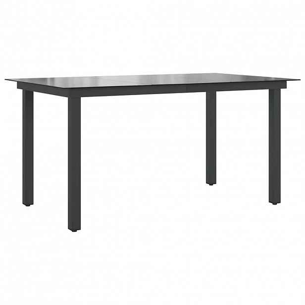 vidaXL Zahradní stůl černý 150x90x74 cm hliník a sklo