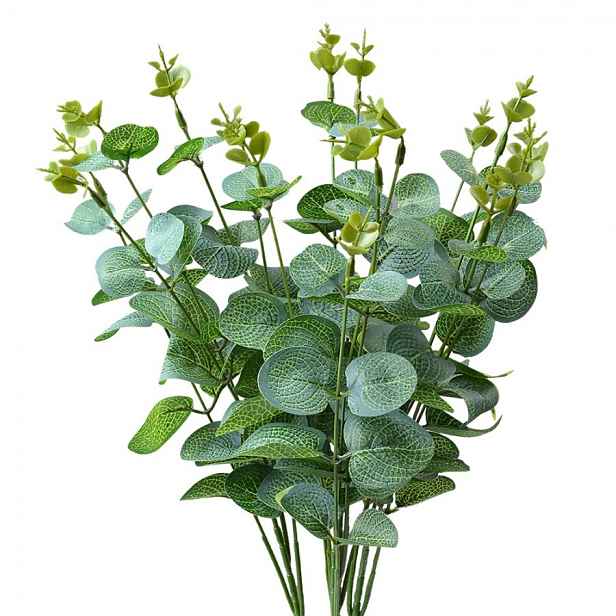 Dekorace tmavší zelená umělá rostlina s panašovanými listy - 12*8*50 cm Clayre & Eef