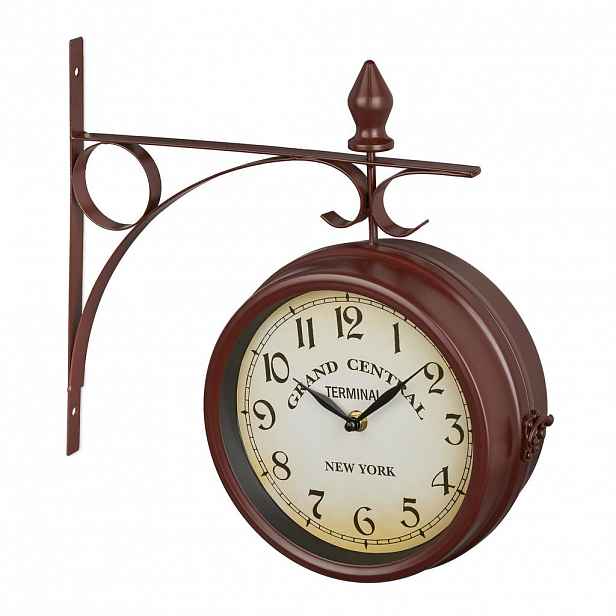 Relaxdays HODINY hnědé oboustranné železo 34 cm