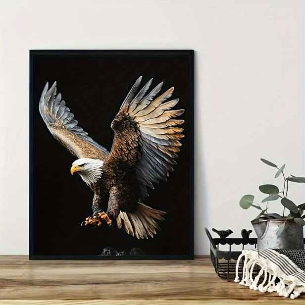 TEMU Plátno s potiskem vznášejícího se , 12x16 palců - Symbol svobody a síly, perfektní dekorace do obývacího pokoje, ložnice koupelny, dekorace na