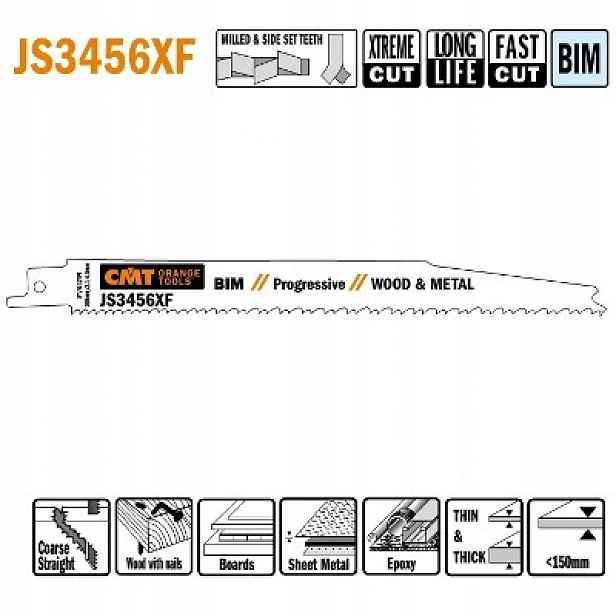 Cmt JS3456XF-5 Pila ocaska L 200 I 180 H 19 K 1,25 Ts 2,1-4,3