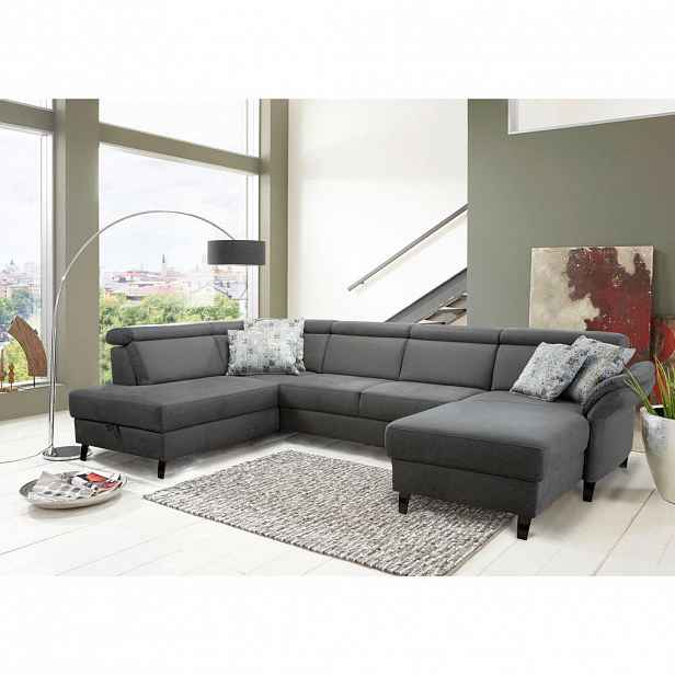 Sit & More SEDACÍ SOUPRAVA, textil, antracitová