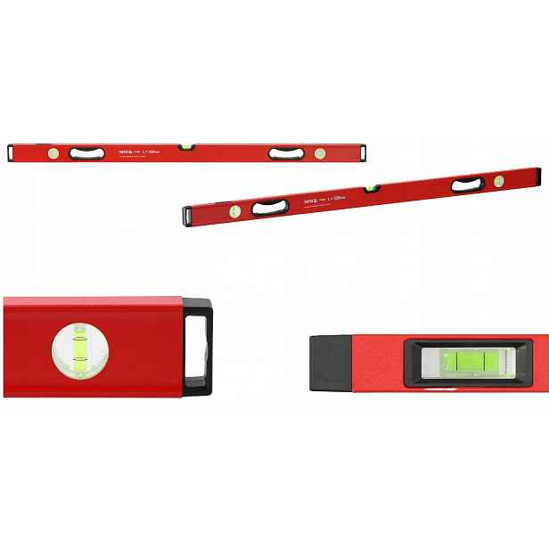 Aluminiová Vodováha Yato YT-30084 1200 mm s úchytkami a 3 libelami