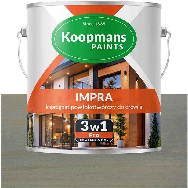 Koopmans Impra 3v1 Pro Lazura na dřevo fasády 229 Grafit Sibiřská 2,5L