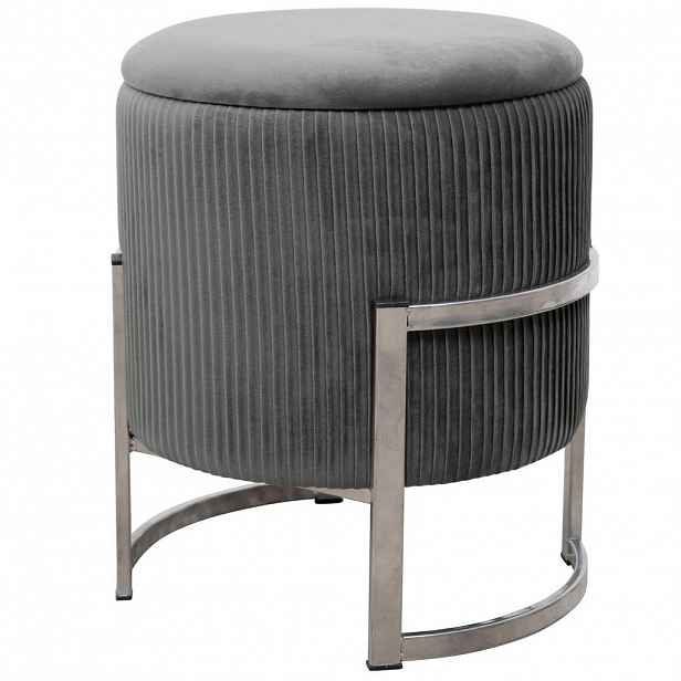 RAUMHIRSCH FURNITURE PODNOS s úložným prostorem, čalouněný podnos šedý 40/46/40