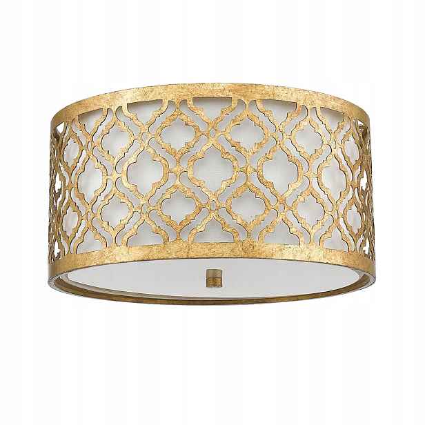 Stropní Svítidlo hampton zestárlý zlatý bílý kulatý 40 cm Gilded Nola