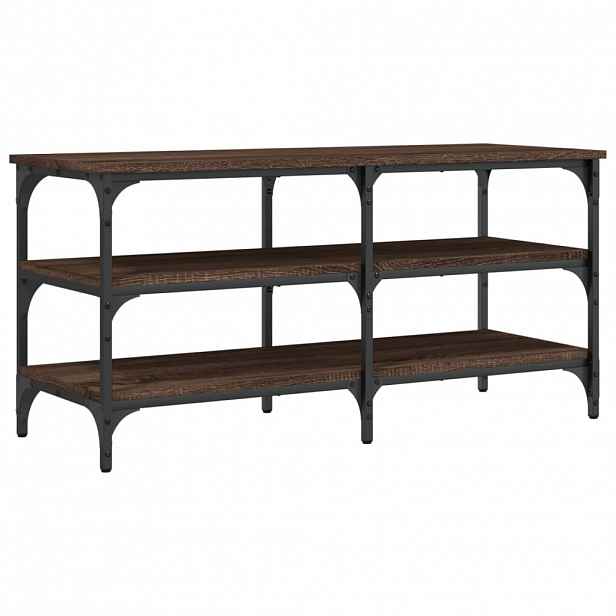 vidaXL Lavice s botníkem hnědý dub 100 x 38,5 x 49 cm kompozitní dřevo