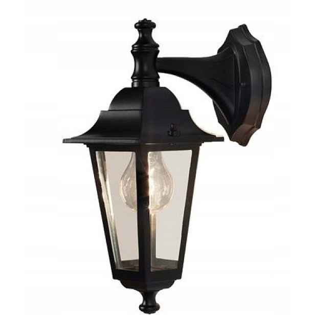Zahradní nástěnné svítidlo IP33 Lantern černá spodní lampa
