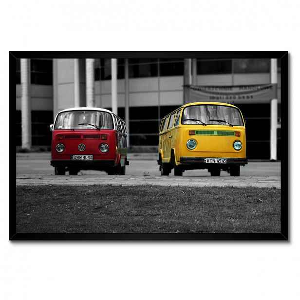 Plakáty v rámu 60x40 Červená a žlutá Vw