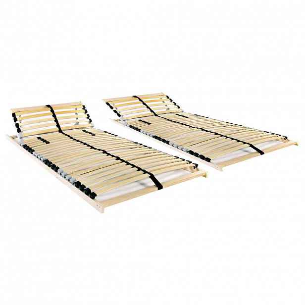 vidaXL Lamelové rošty do postele 2 ks 28 lamel 7 zón 80 x 200 cm