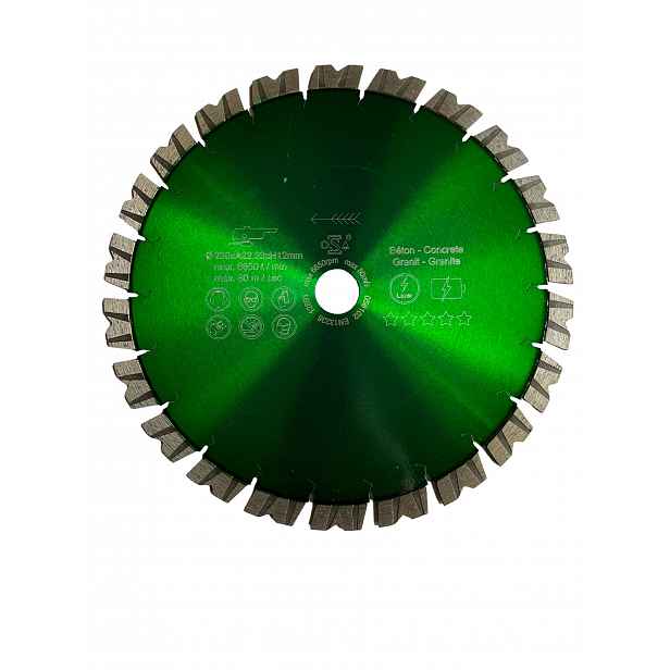 Diamantový kotouč Batery Hand Laser Hard Materials 230xH12xT2,3x22,2 mm