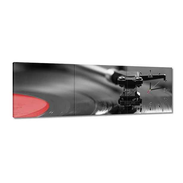 Hodiny 90x30 Vinylová deska Audio jehla