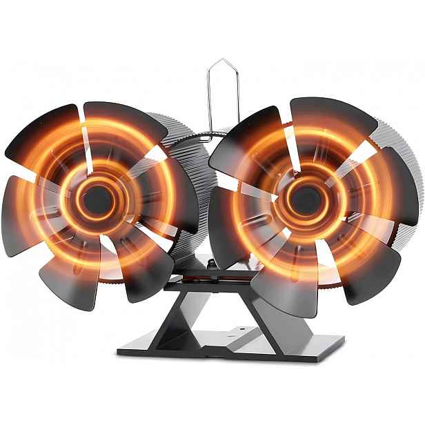 Krbový Ventilátor 12 Lopatek Na Teplo 2 Motory Bez Elektřiny