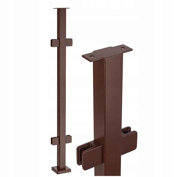 Průchozí sloupek pro skleněné zábradlí 100 cm Sklo Hnědý 40x40 mm Loft