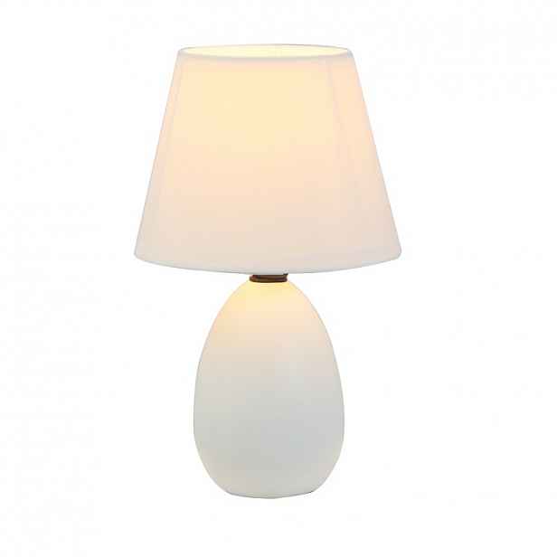 Keramická stolní lampa, bílá, QENNY TYP 12 0000190753 Tempo Kondela