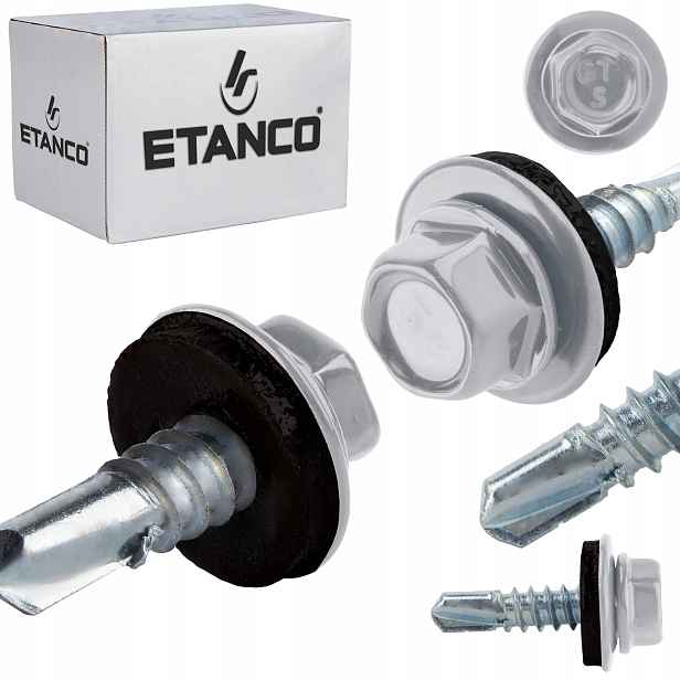 Samovrtné šrouby do kovu 5 mm 5,5 x 19 mm Ral 9006 250 ks Etanco GT5 Z14