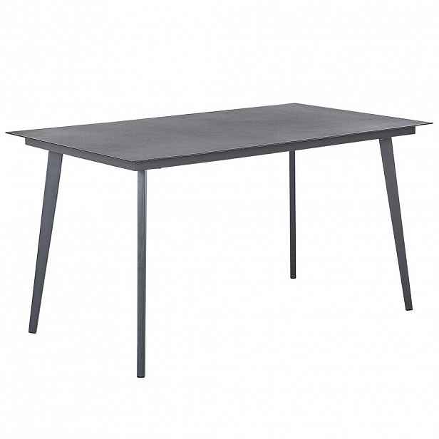 Beliani ZAHRADNÍ STŮL Hliník šedý 140/80 cm Mileto