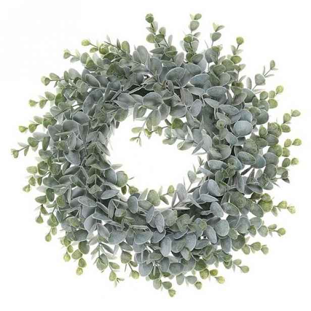 Umělý eukalyptový věnec zelená, pr. 33 cm