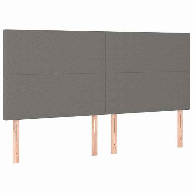 vidaXL Čelo postele tmavě šedé 200 x 5 x 118/128 cm látkové