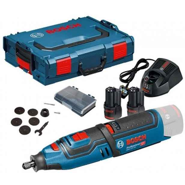 Bosch - 12V AKU přímá bruska, 2x aku 2,0 Ah Li-Ion, nabíječka 06019C5001