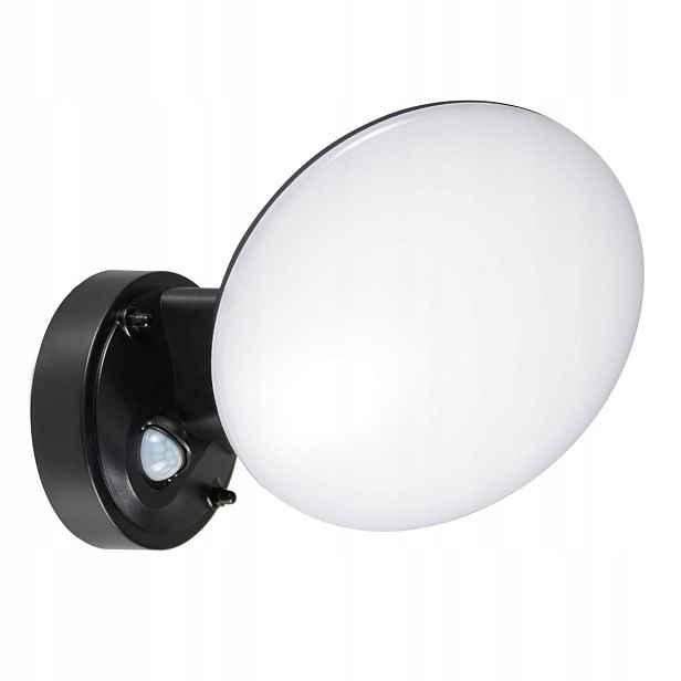 Polux Olaf venkovní nástěnné Led svítidlo 10 W 4000 K Pir IP44, černobílé