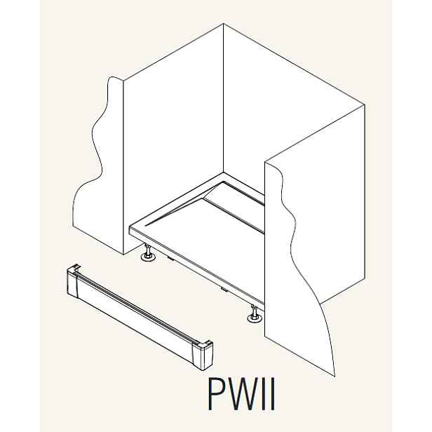 Ronal PWII12004 Přední panel hliníkový rovný vaničku 120 x 9;5 cm - bílý (Sanswiss)