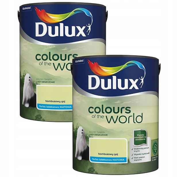 Set Dulux Barvy Světa 2x5L Barva Emulze Bambusový Gaj 10L