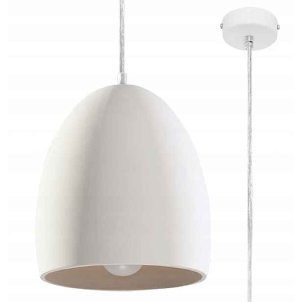 Sollux Závěsná keramická lampa Flawiusz bílá E27 IP20