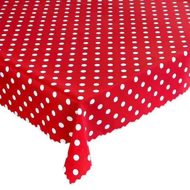 Ubrus odolný proti skvrnám na stůl Puntíky Hrachy Červený 130 x 320 cm