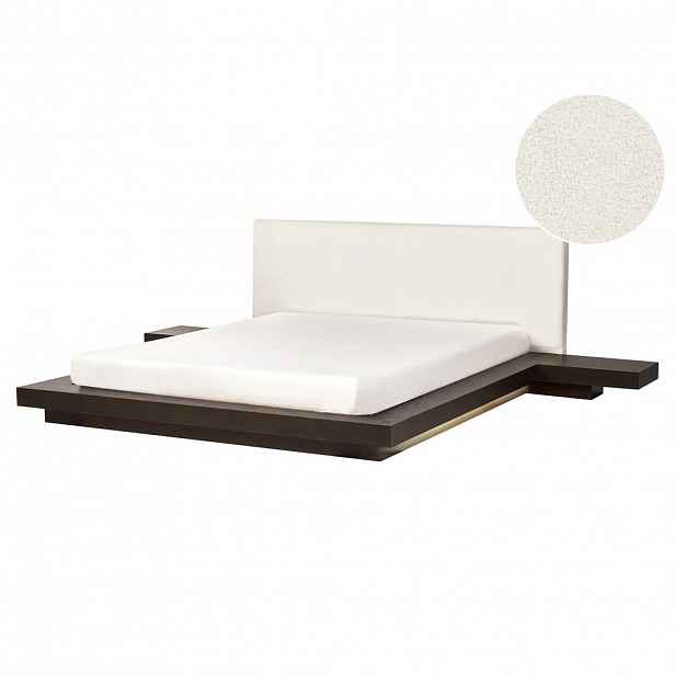 Beliani POSTEL s LED 160/200 cm MDF deska Tmavě hnědá Zen
