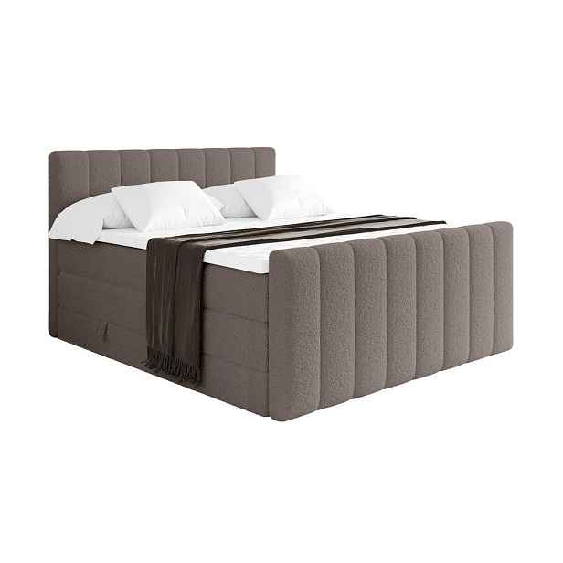 ALTDECOR BOXSPRINGOVÁ POSTEL s matrací H3/H4 - OTTA-Z KING - 200x200 cm Hnědá