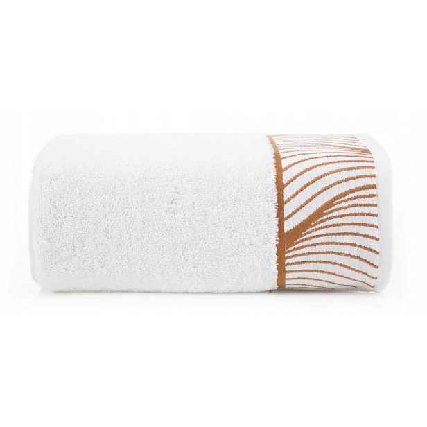 Ručník 70x140 bílý s listy 500g/m2 froté