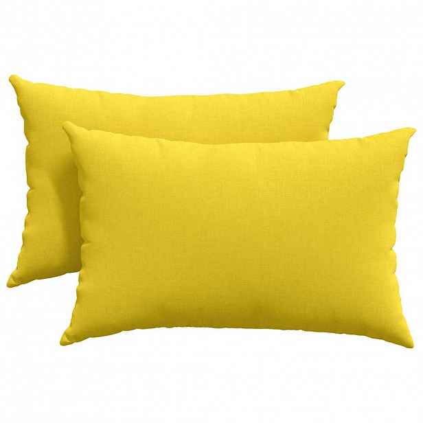 vidaXL Pohovkové polštáře 2 ks textil Světlá žlutá 60 x 40 cm