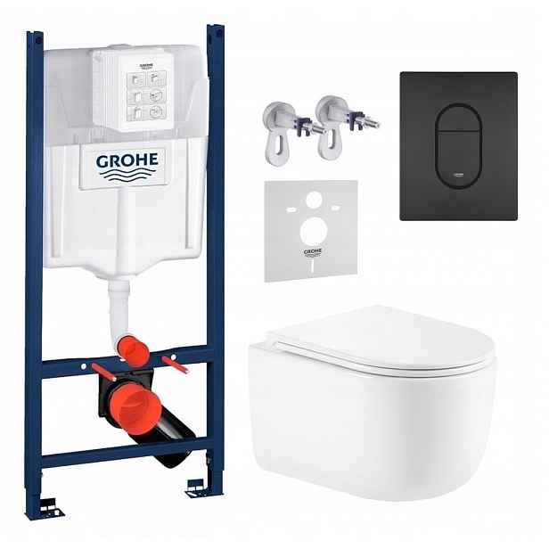 Grohe Rapid Sl s Wc mísou Imprese Tornado a tlačítkem černý mat