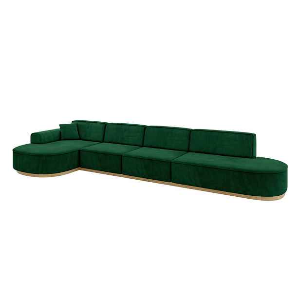 ALTDECOR ROHOVÁ SEDAČKA s otomanem, levá MARI-L3-v2 413x171x83 Zelená Velur