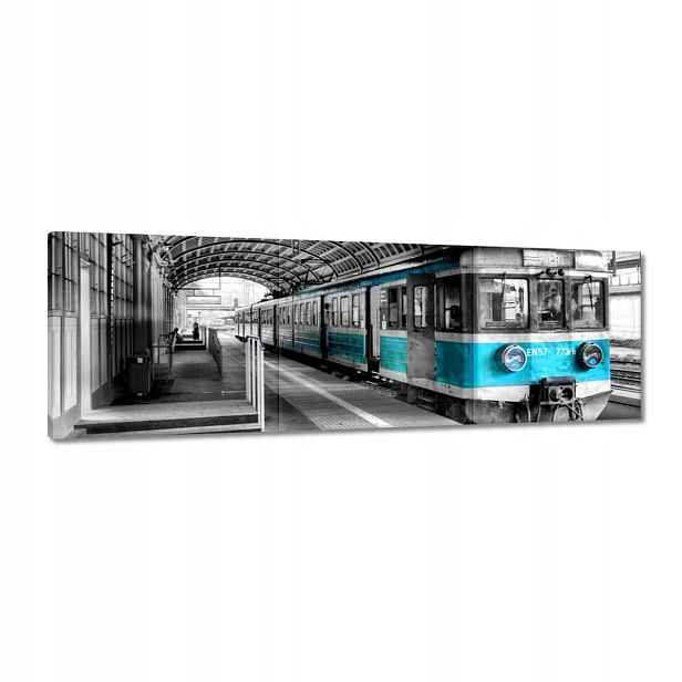 Obrazy 120x40 Tyrkysový vlak Pkp