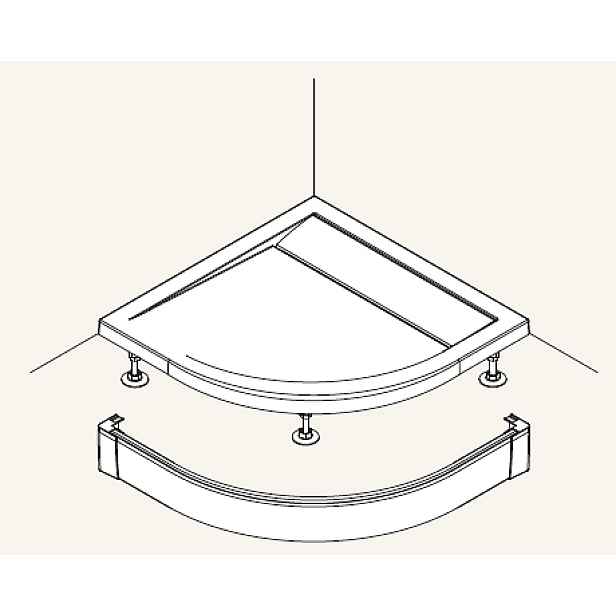 Ronal PWIR5508004 Přední panel hliníkový pro čtvrtkruhovou vaničku 80×80x9;5 cm - bílý (Sanswiss)