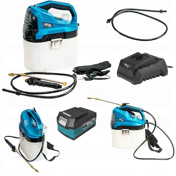 Set Postřikovač 18V 1,5 Bar 7,5L Dedra DED7097 4AH DED7034 Nabíječka