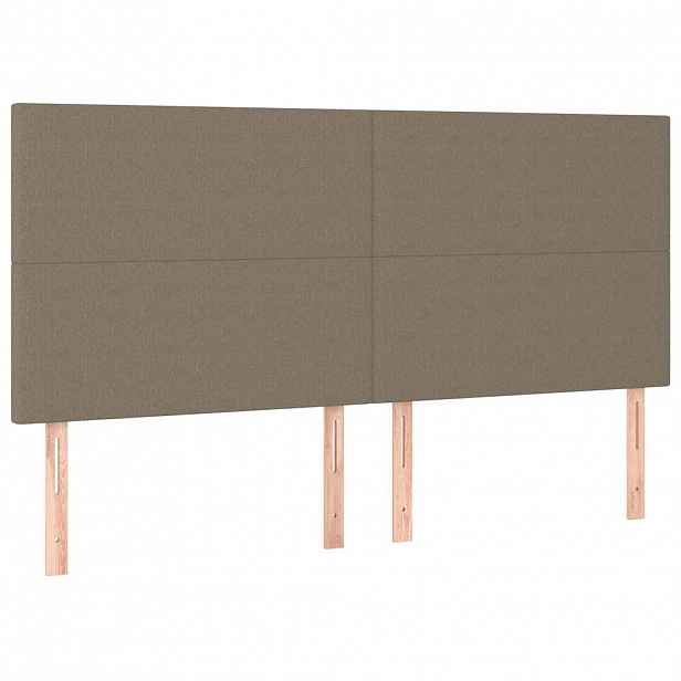 vidaXL Čelo postele béžové 200x5x118/128 cm látkové
