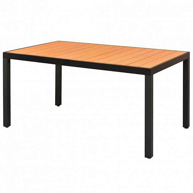 vidaXL Zahradní stůl hnědý 150 x 90 x 74 cm hliník a WPC