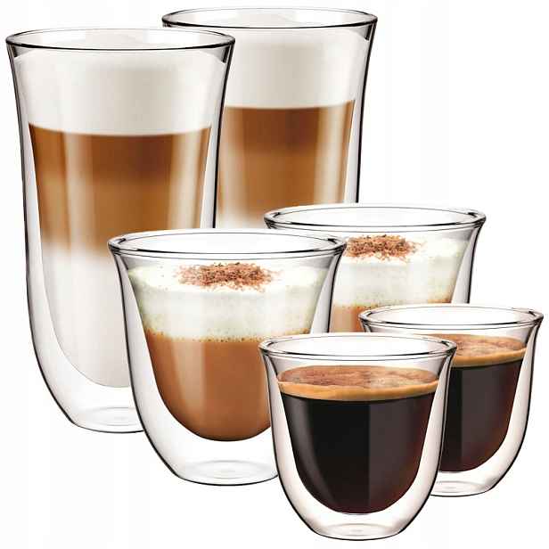 Termosklenice – sada na kávu Latte Cappuccino a Espresso 6 kusů