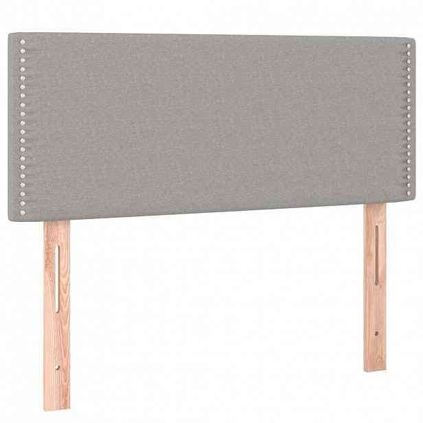 vidaXL Čelo postele světle šedé 80 x 5 x 78/88 cm textil