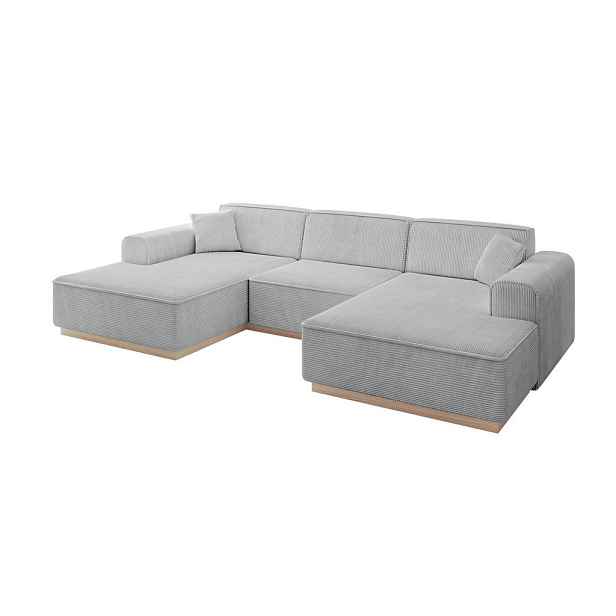 ALTDECOR SEDACÍ SOUPRAVA ve tvaru U IREA-U1 301x165x80 Šedá Manšestr