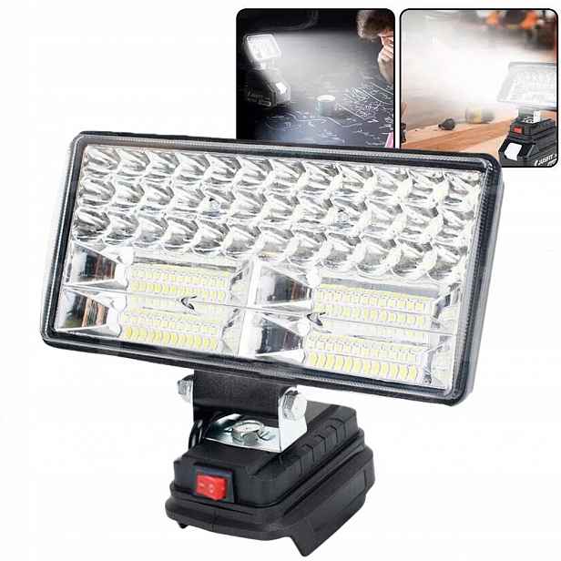 Lampa Pro Makita 18V halogen Pracovní Lampa Svítilna Usb 84LED 90W